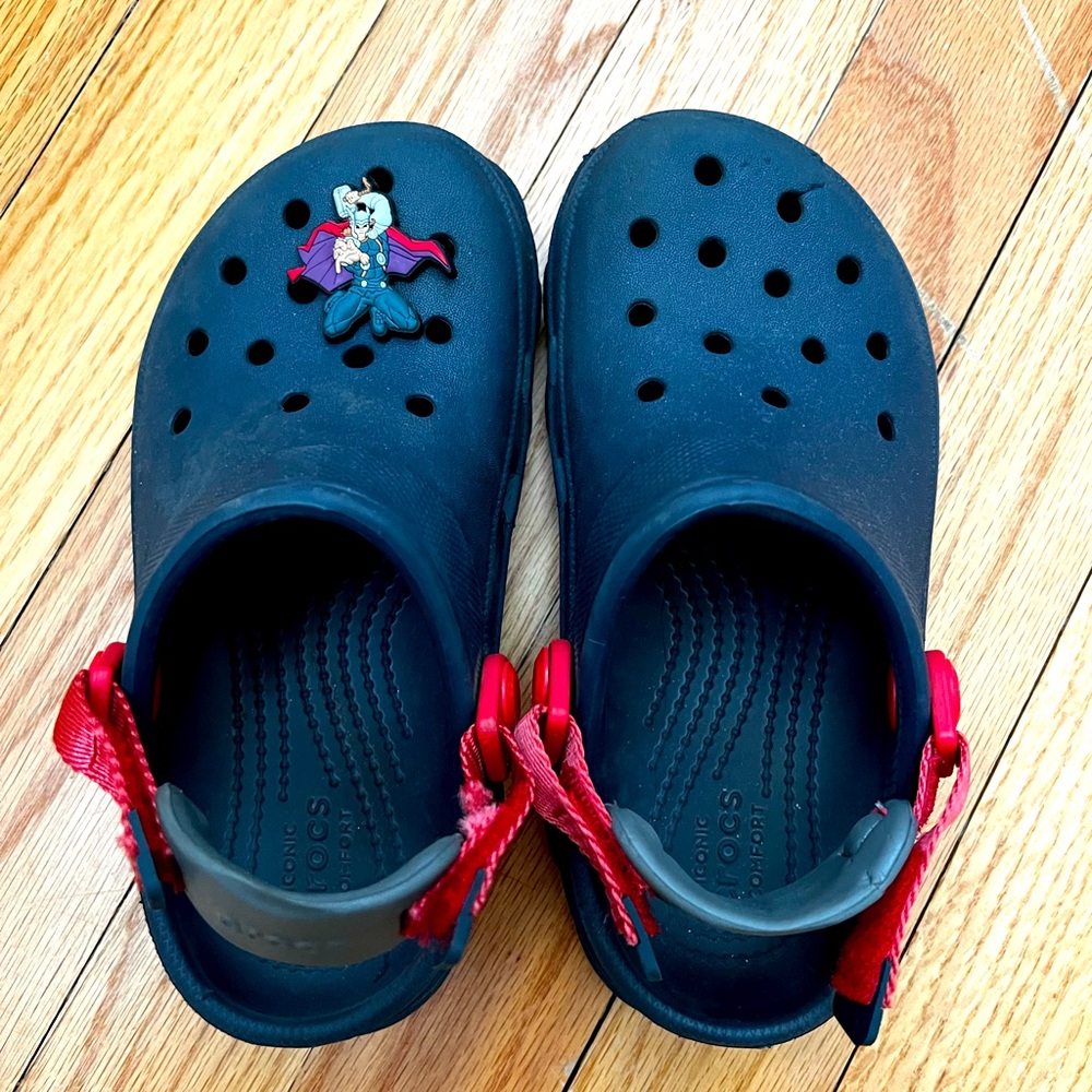 Navy blue iconic crocs comfort size 12 - used